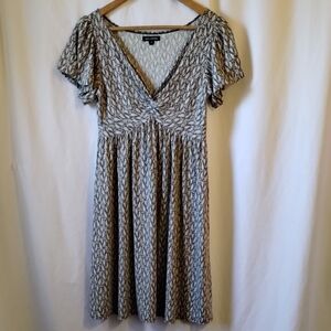 Max Edition Black and White Patterned Midi Dress